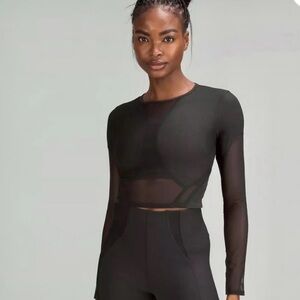 lululemon athletica Black Sheer Crop Top
